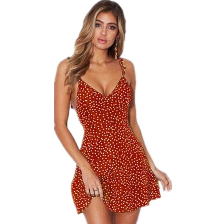 Vestito Estivo a Pois con Spalline – Moda Donna Spiaggia