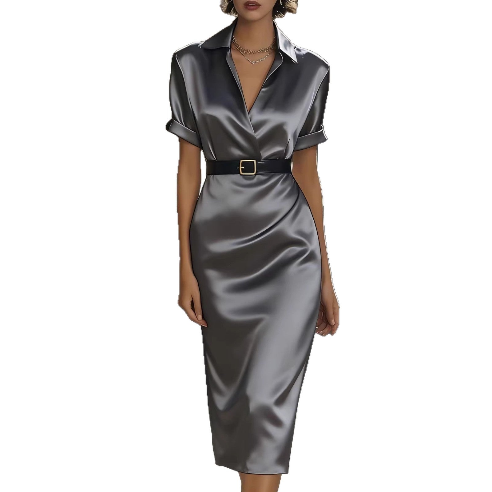 Abito attillato da donna con cintura in vita