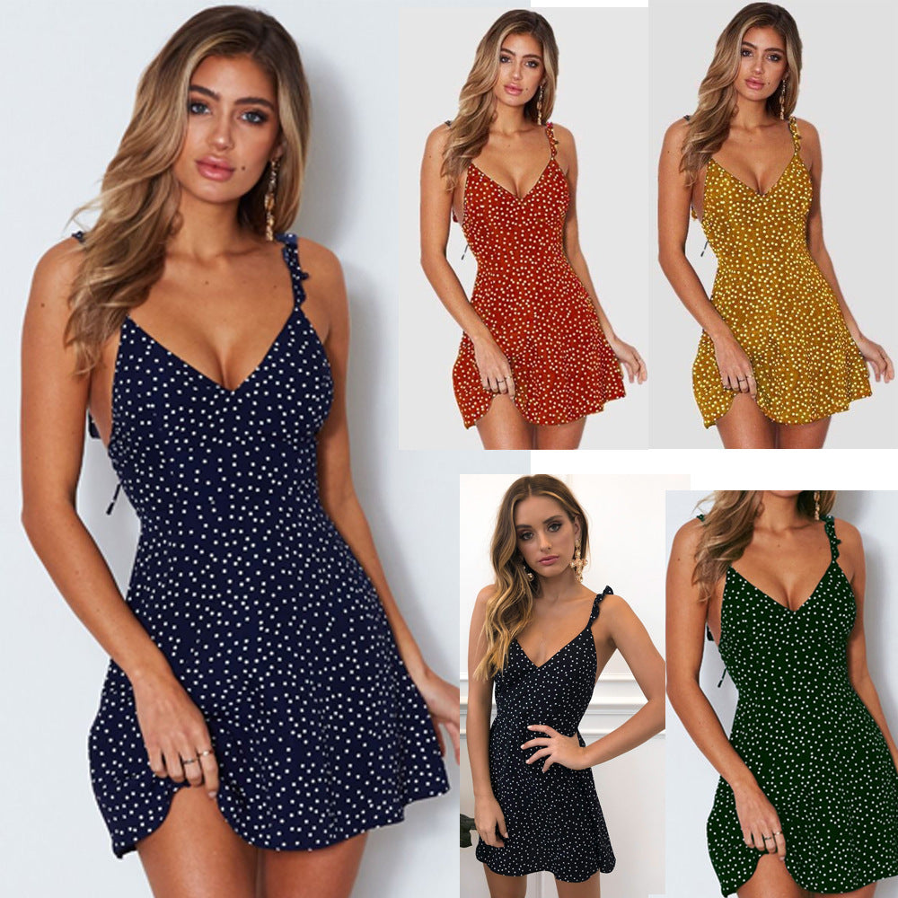 Vestito Estivo a Pois con Spalline – Moda Donna Spiaggia