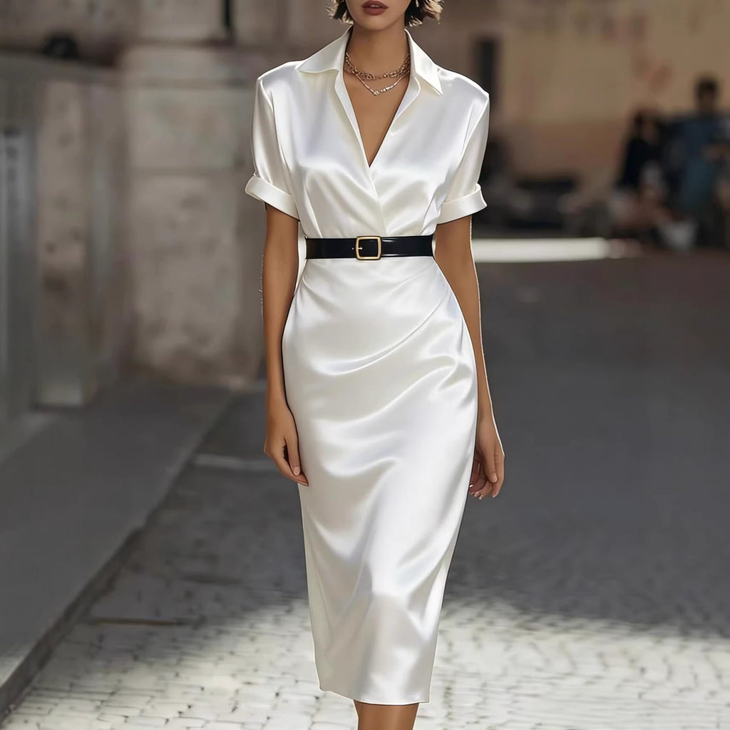 Abito attillato da donna con cintura in vita