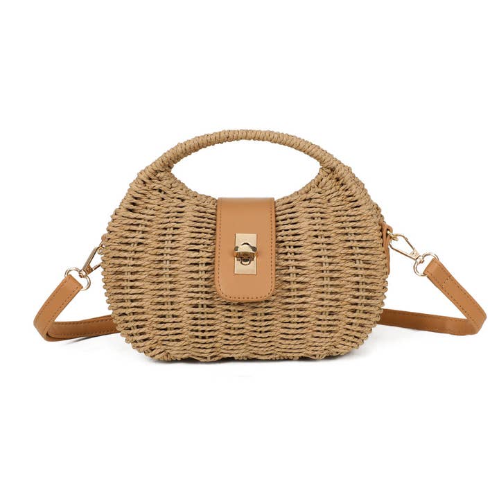 Borsa Palma in Paglia Intrecciata – Stile Bohémien Chic