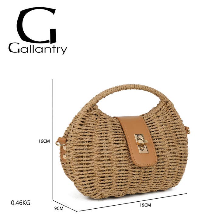 Borsa Palma in Paglia Intrecciata – Stile Bohémien Chic