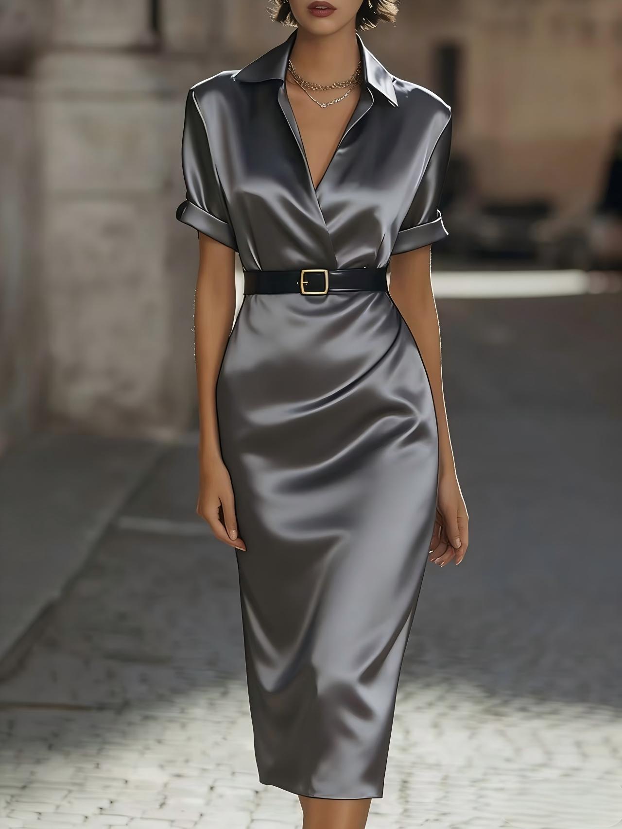 Abito attillato da donna con cintura in vita