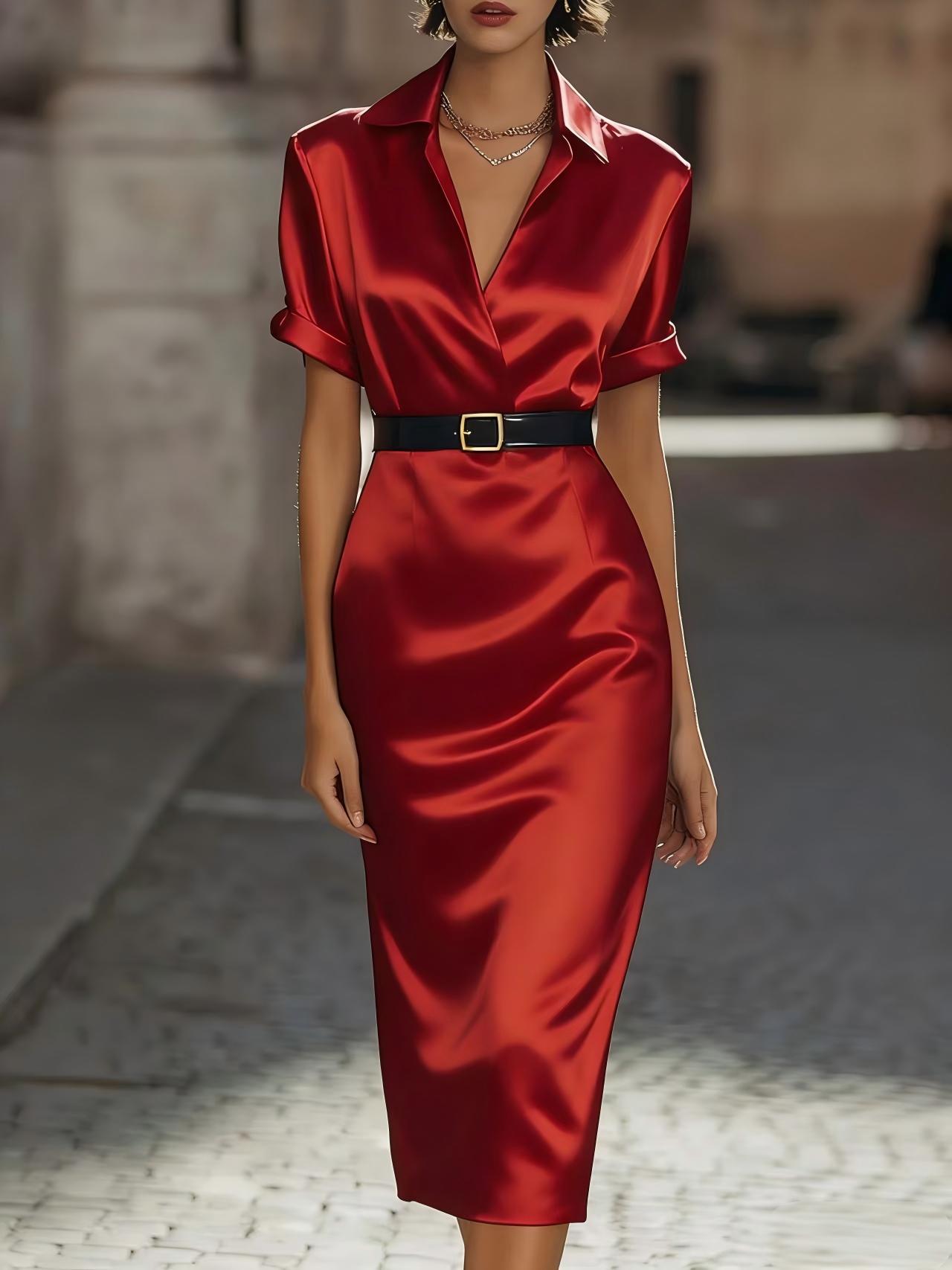 Abito attillato da donna con cintura in vita
