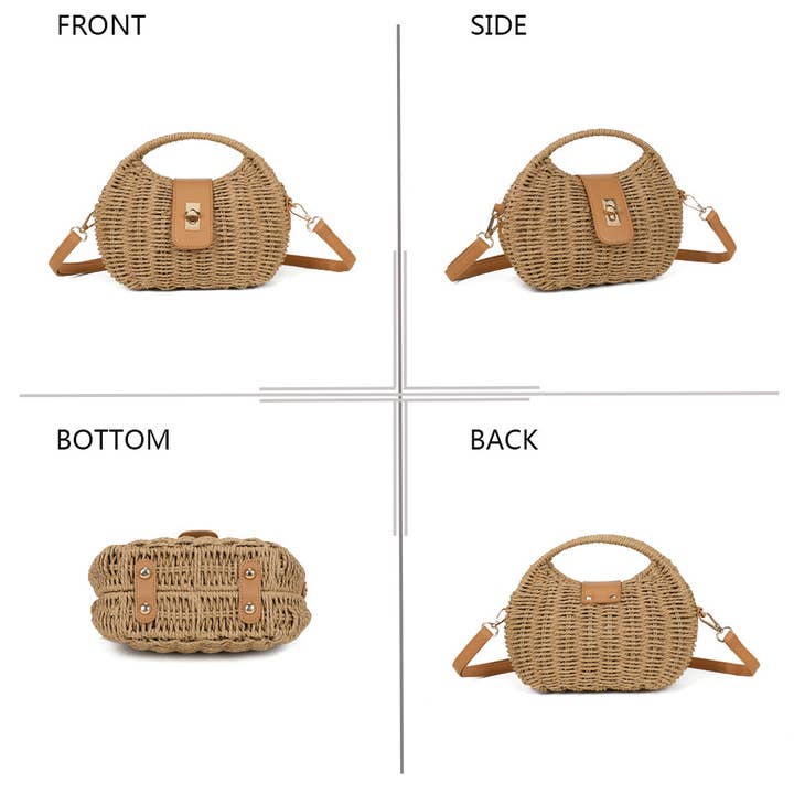 Borsa Palma in Paglia Intrecciata – Stile Bohémien Chic