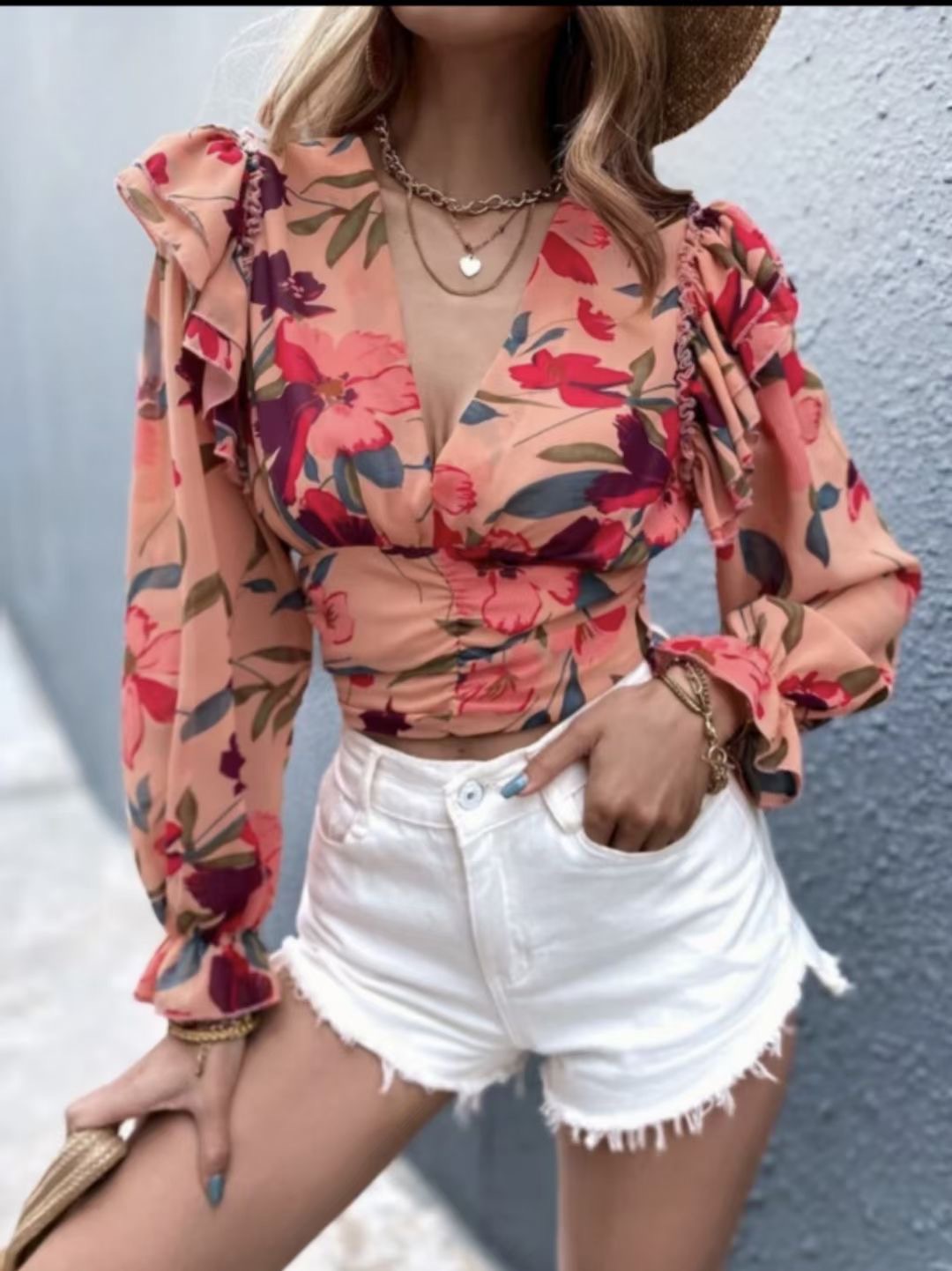 Top da donna a maniche lunghe, vestibilità slim (aderente)