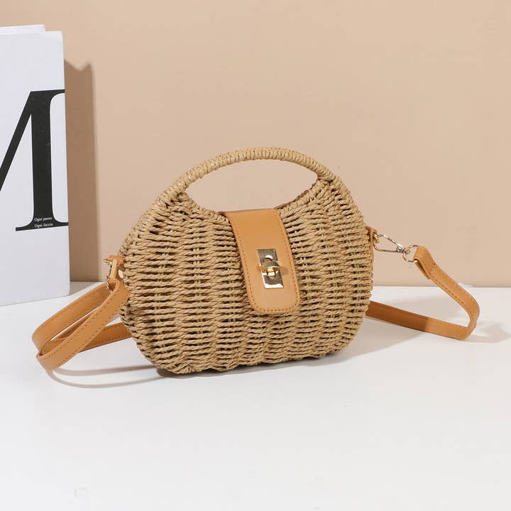 Borsa Palma in Paglia Intrecciata – Stile Bohémien Chic
