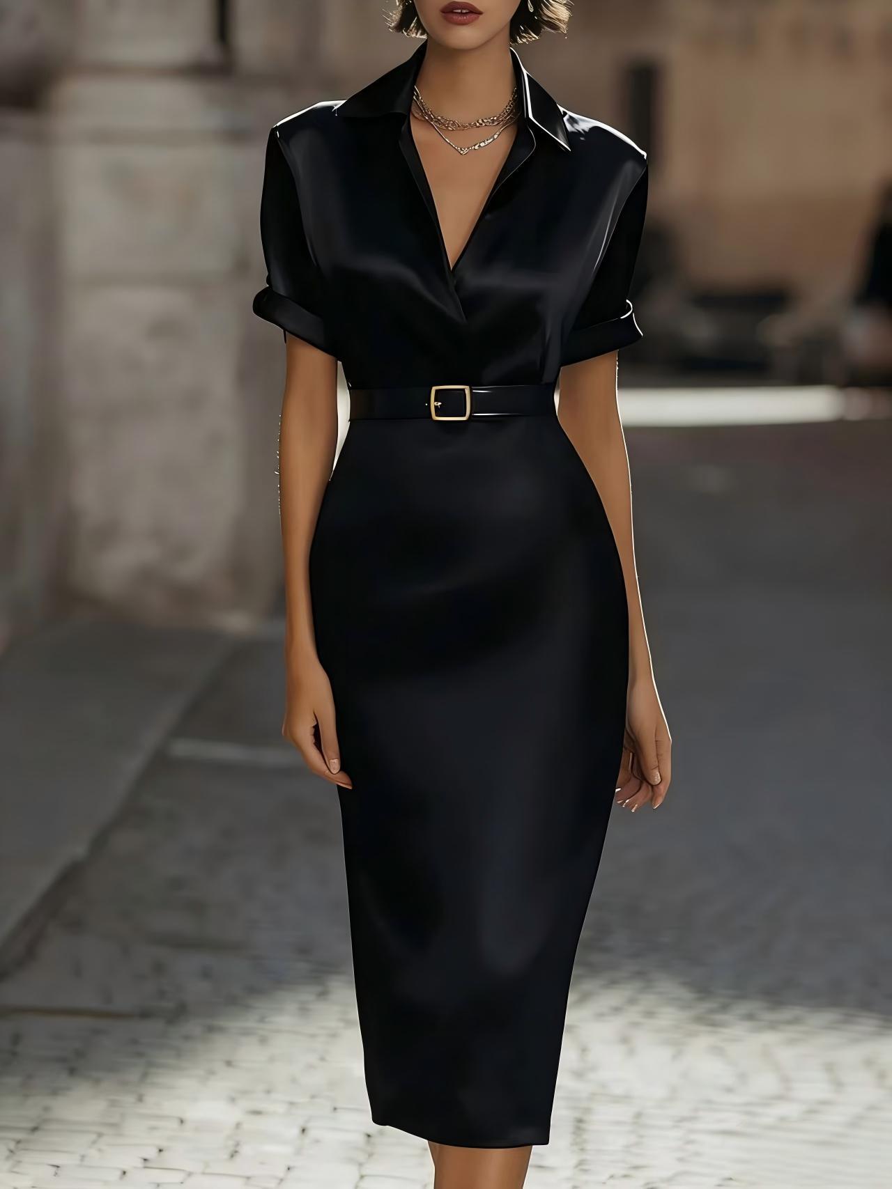 Abito attillato da donna con cintura in vita